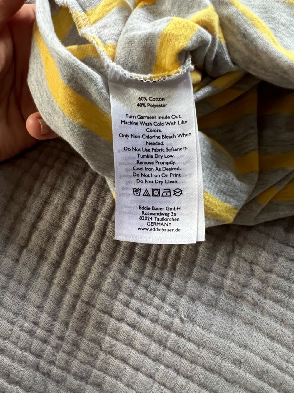 Eddie‎ Bauer Gray and Yellow Striped Crocheted V-Neck Tank - Picture 7 of 7
